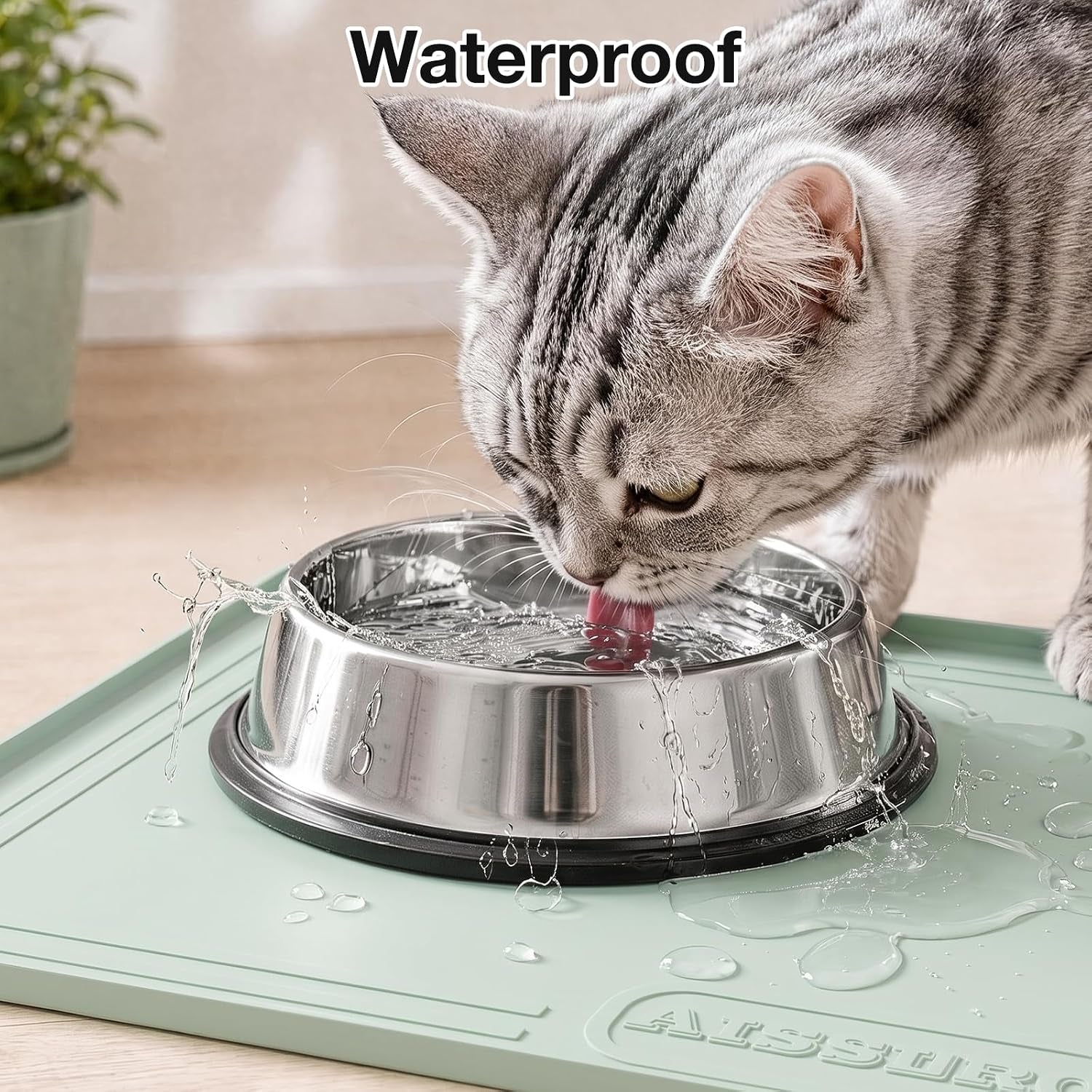22x19-pet-feeding-mat-waterproof-nonslip-cats-and-dogs-water-bowl-mat-silicone-0-59-raised-edges-contain-food-water-spills-easy-to-clean-bpa-free-reinforced-to-resist-collapse-light-green