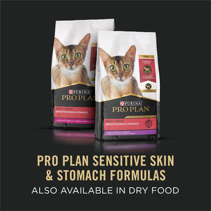 Purina Pro Plan Sensitive Skin and Stomach Wet Cat Food Variety Pack, Duck and Artic Char Entrees - (Pack of 24) 3 Oz. Cans8