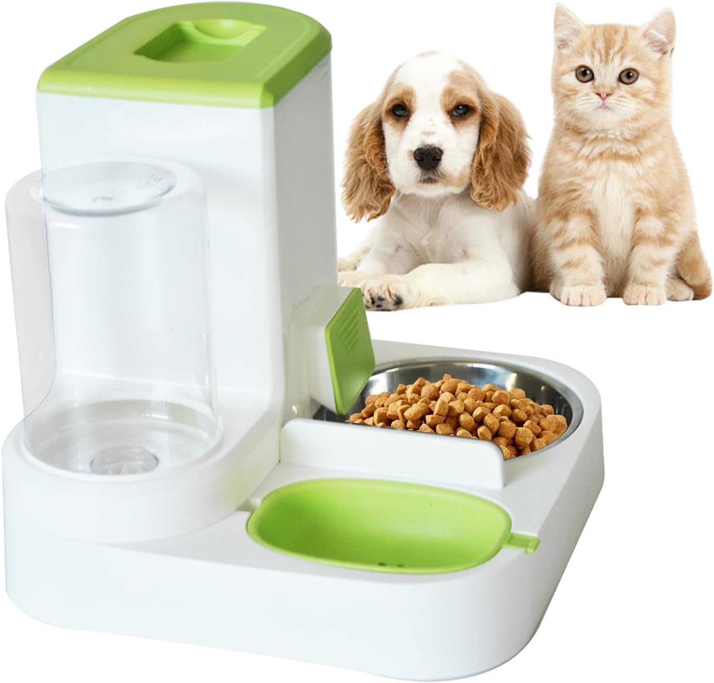 2-in-1-automatic-cat-feeder-water-dispenser-gravity-pet-feeder-stainless-steel-food-water-bowl-all-in-one-large-capacity-self-feeding-for-cats-dogs-small-medium-petsgreen