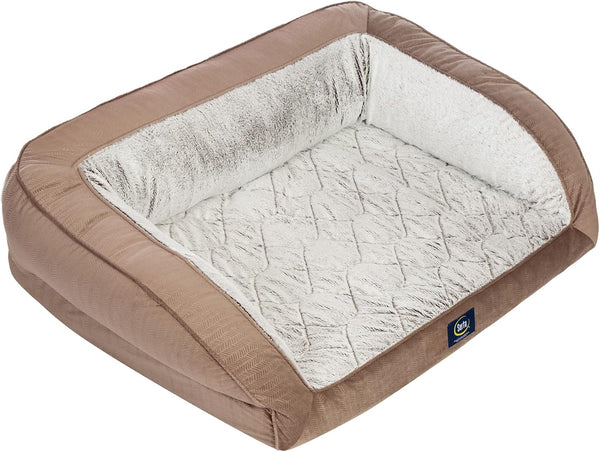 Serta Orthopedic Supportive Foam Quilted Couch Dog Bed with Soft Bolsters (Slate Gray) X-Large10