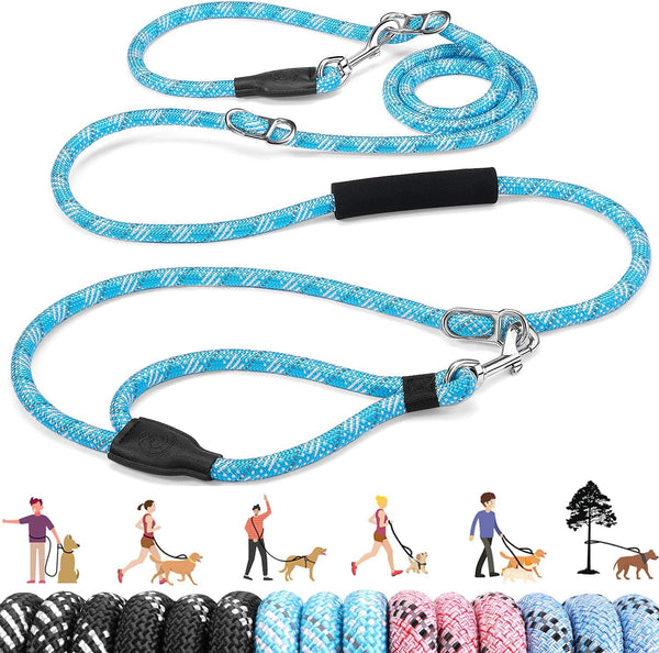 Lukovee Hands Free Dog Leash, 10FT Adjustable Training Lead 1/2 Inch Nylon Heavy Duty Lead No Pull for Large Medium Dogs, Tangle Free Reflective Waist-Leash for Walking Running, Black12