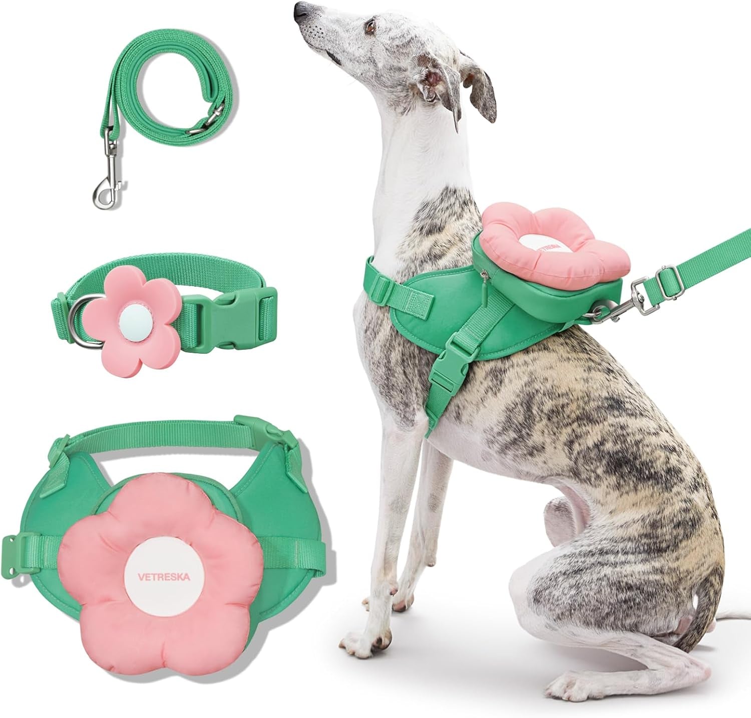 vetreska-flora-dog-harness-leash-and-collar-set-no-pull-vest-harness-l-for-walking-and-training-adjustable-easy-control-and-soft-padded-pet-harness-and-backpack-for-small-medium-large-dogs