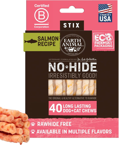 Earth Animal No Hide Stix - Rawhide Free Dog Chews Sticks 20 Count Chicken | Small Sticks Chicken Flavored Natural Rawhide Free Long Lasting Dog Chews - Treats for Small Dogs and Cats25