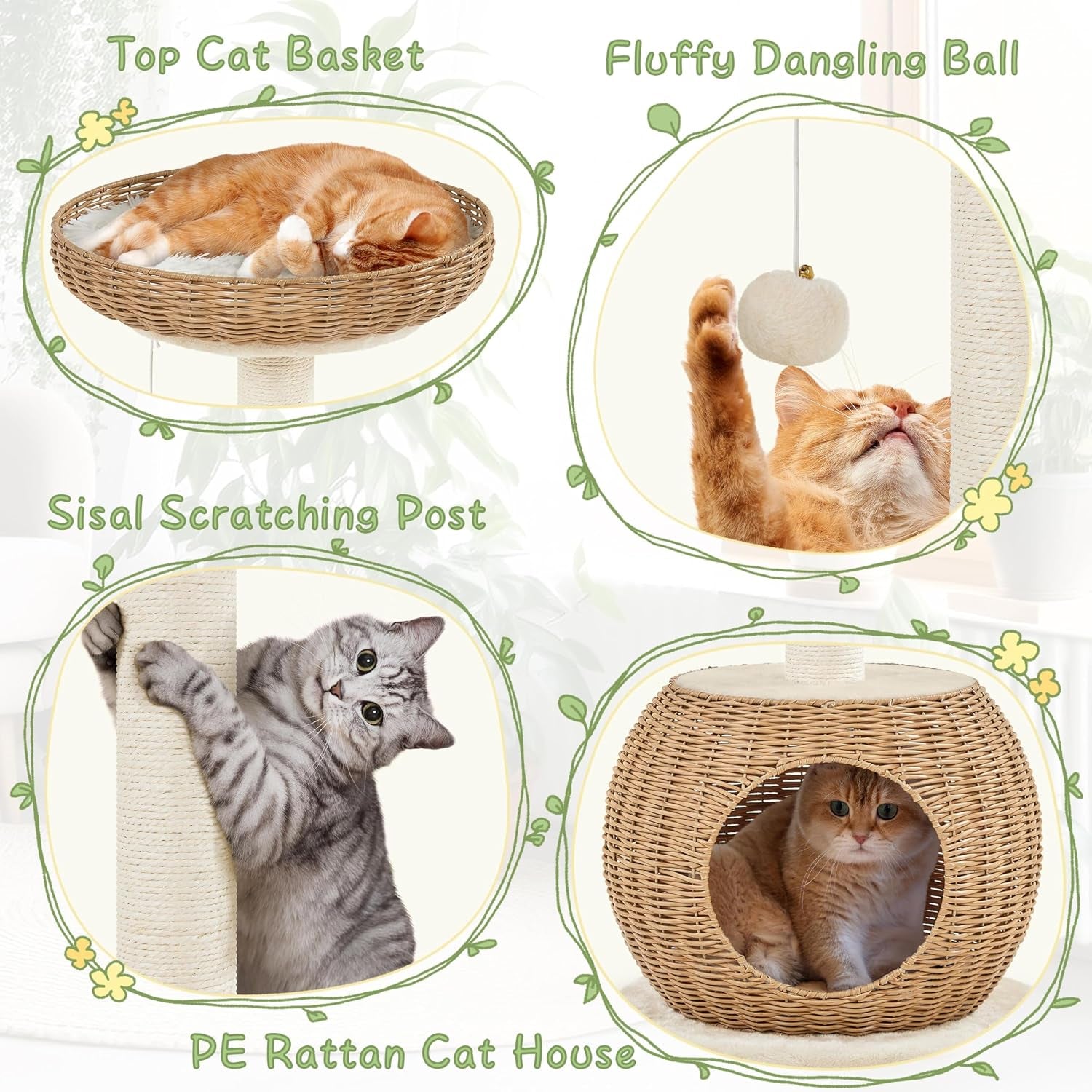 yaheetech-cat-tree-29-5in-rattan-cat-tower-for-indoor-cats-w-scratching-post-woven-cat-condo-and-soft-cushion-top-perch-aesthetic-cat-tree-for-kittens-boho-pe-rattan-tower-with-a-hideaway-cubby-and-top-window-perch-fits-small-spaces-and-corners-as-decor-assembles-in-minutes