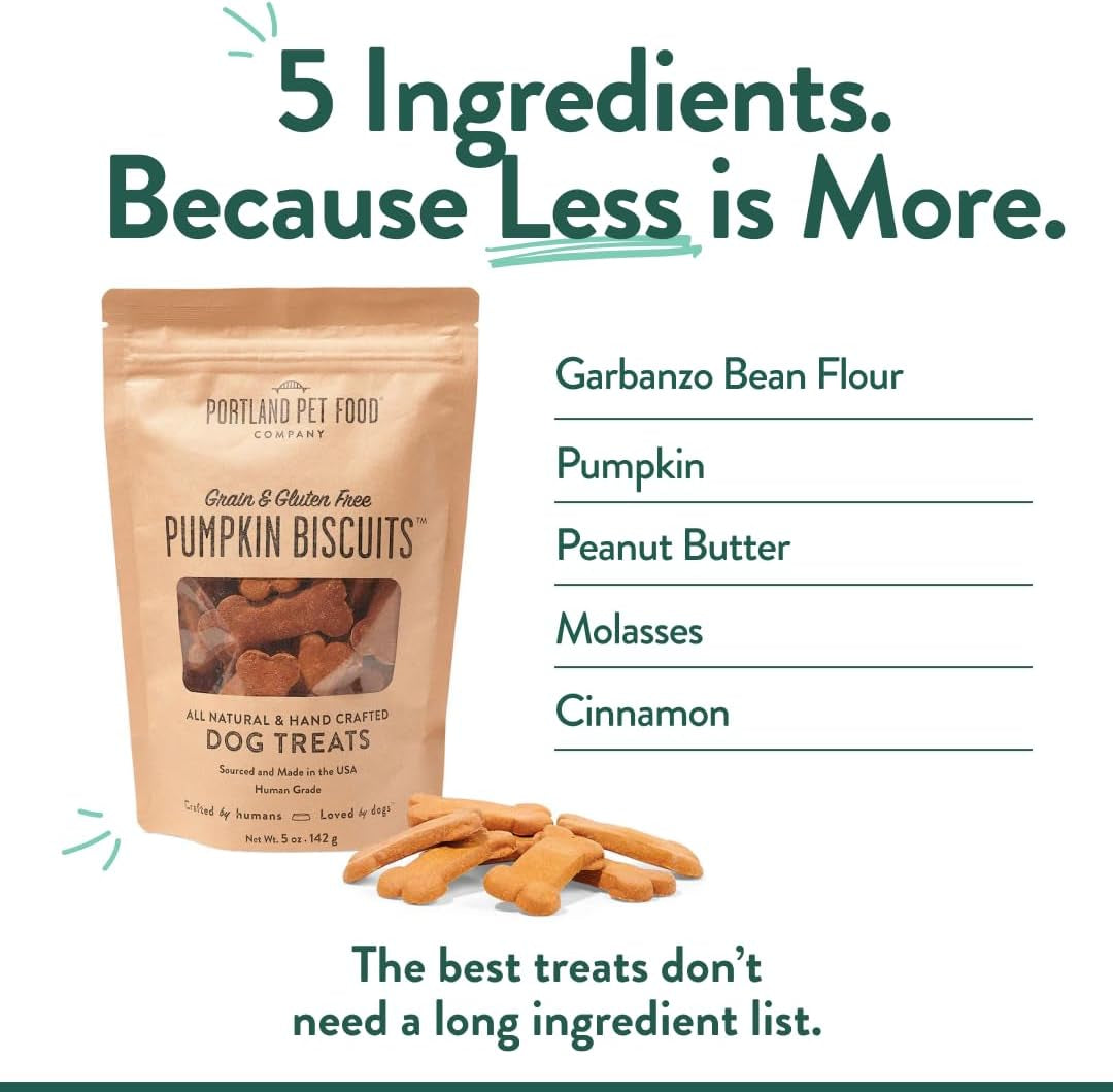 portland-pet-food-pumpkin-dog-treats-healthy-grain-free-biscuits-5-oz-human-grade-limited-ingredient-natural-low-calorie-training-treats-for-small-large-dogs-puppy-to-senior-made-in-usa