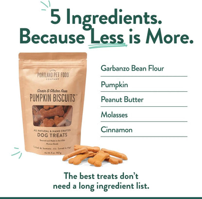 Portland Pet Food Pumpkin Dog Treats - Healthy, Grain-Free Biscuits, 5 Oz | Human-Grade, Limited Ingredient, Natural Low Calorie Training Treats for Small & Large Dogs, Puppy to Senior, Made in USA3