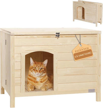 Petsfit Folding Litter Box Enclosure, No Tools Required for Assembly, Cat Litter Box Furniture Hidden, Fit Most of Litter Box, Dog House Cat House, 30" L×21" W×24.5" H1