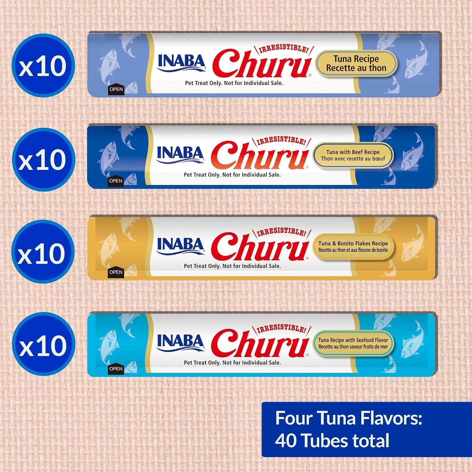 inaba-churu-cat-treats-lickable-squeezable-creamy-puree-cat-treat-with-green-tea-extract-taurine-0-5-ounces-each-tube-40-tubes-tuna-variety-box