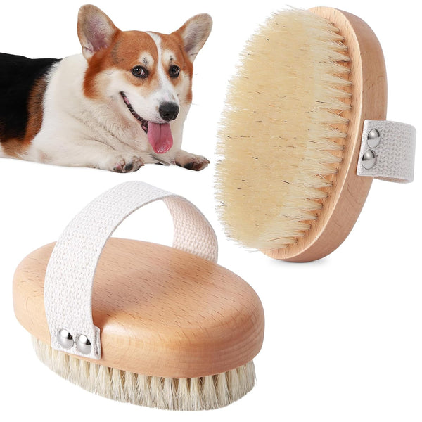 Soft Boar Bristle Pet Palm Brush for Short Haired Dogs and Cats with Band, Reduce Shedding, Ergonomic Dog Brush, Easy to Hold and Reduces Stress on Your Wrist | Ideal for Daily Grooming1