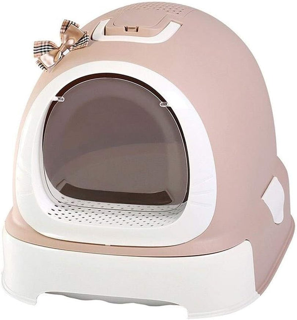 Dog Potty Training Toilet ﻿ Cat Litter Bowl Full Closed Drawer Food Toilet Large Sand Anti-Splashing Pot Pull Deodorant(Pink)9