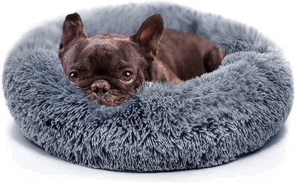 Small Calming Dogs Bed for Small Dogs Anti-Anxiety Machine Washable Fluffy Luxury Anti-Slip Waterproof Mute Base Warming Cozy Soft Pet Puppy round Bed1