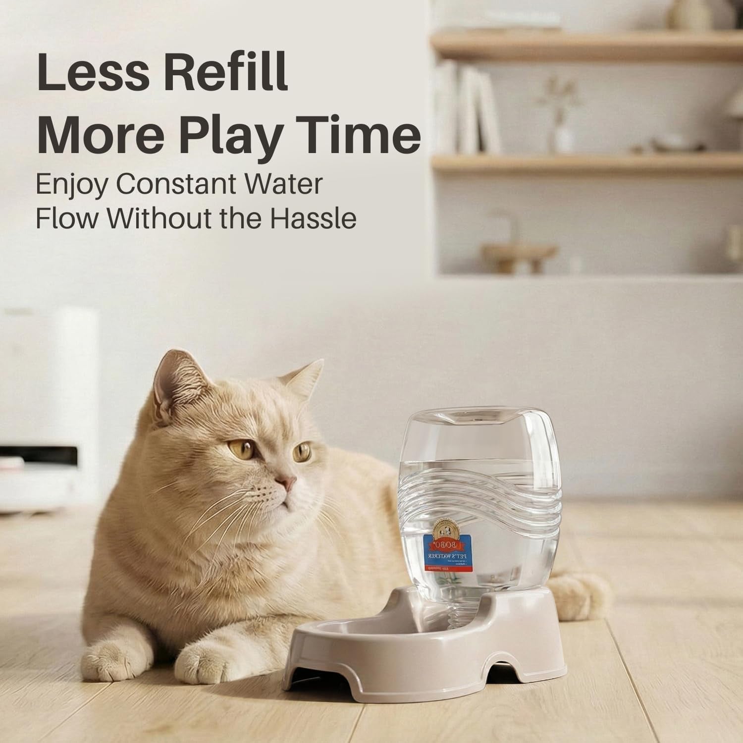 flexzion-gravity-pet-water-dispenser-for-cats-small-dogs-1-4-gal-beige-automatic-cat-and-dog-waterer-with-900-ml-reservoir-non-skid-feet-recessed-carry-handle-and-easy-clean-pp-bowl