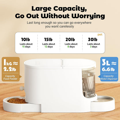 Automatic Cat Feeder 2-In-1 Set with Stainless Steel Bowls | Dog Feeding & Watering Supply with Stailess Steel Bowls Large Capacity Low Noise6