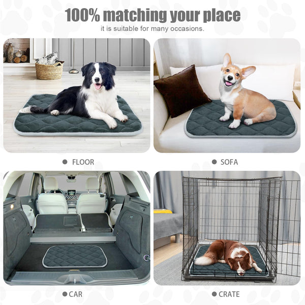 Furrybaby Dog Bed Mat Flat Crate Mat with Anti-Slip Bottom Machine Washable Pet Kennel Pad for Dog Sleeping (XS 22X13'', Grey Mat)7