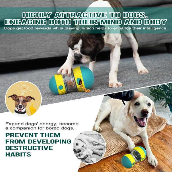 BSISUERM Dog Puzzle Toy Adjustable Treat Dispensing Ball Food Dispenser Tough Slow Feeder Puppy Enrichment Training Toy Pet Interactive Chase Toys for Small Medium Large Dogs to Keep Them Busy, Green6