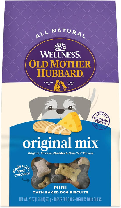 Old Mother Hubbard Wellness P-Nuttier Dog Biscuits, Natural, Training Treats, Peanut Butter Flavor, Mini Size, (20 Ounce Bag)25