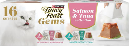 Purina Fancy Feast Gems Salmon or Tuna Wet Cat Food Variety Pack, 8 Ct. Box1
