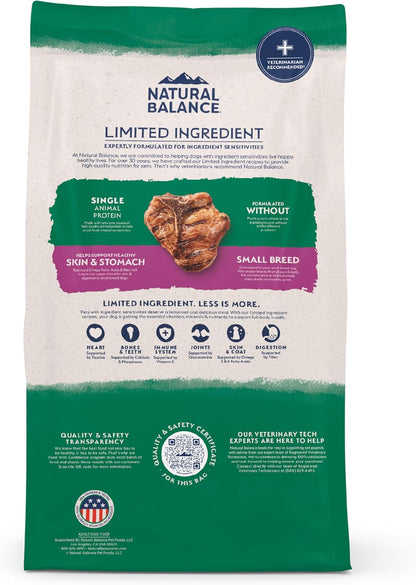 Natural Balance Limited Ingredient Small Breed Dry Dog Food - Complete Nutrition for Small Breeds - Wholesome Grains Brown Rice Recipe - Limited Ingredient Formula - 12 Lb - Lamb & Brown Rice10