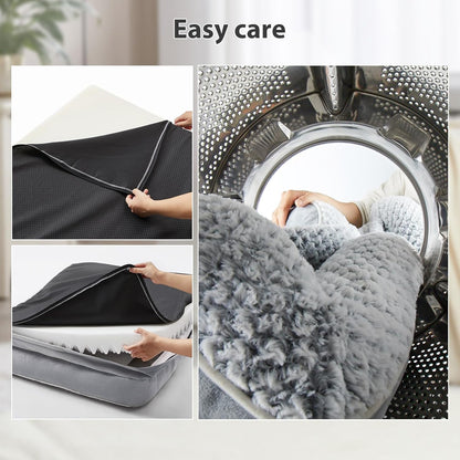 LEXTRO Orthopedic Dog Beds for Large Dogs,42X30 Inch Extra Large Dog Bed, Egg Crate Foam Bed for Large Dogs, Big Pet Bed with Washable Removable Waterproof Pillow Cover and Anti-Slip Bottom, Grey5