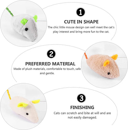 Catnip Toy, Cats Mouse Plush Cat Toys, Cat Mice & Animals Toys for Indoor Cats and Kittens, Cat Chew Toy for Exercise for Pet Cat Kitten Kitty (6 Packs)4