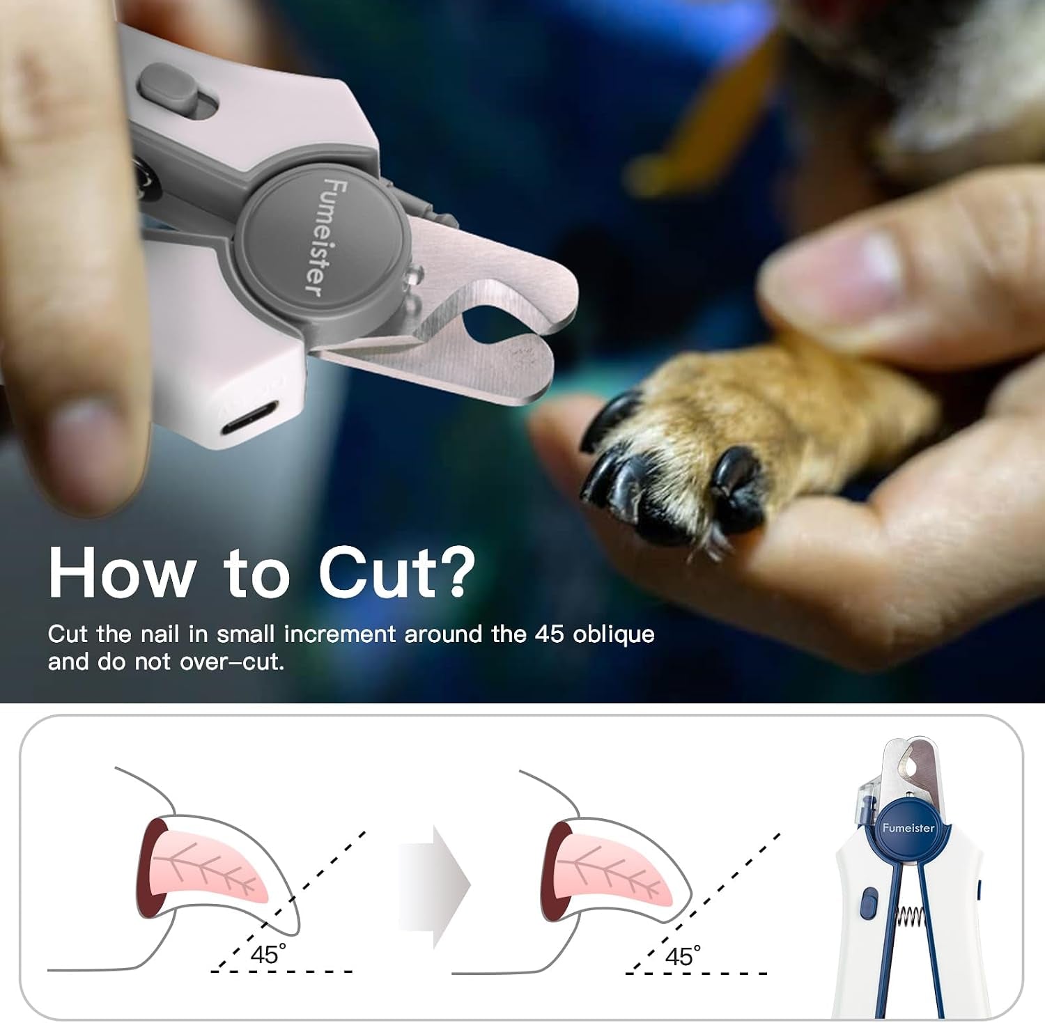 type-c-rechargeable-dog-cat-nail-clippers-led-pet-nail-trimmer-extra-sharp-for-small-medium-dogs-gray