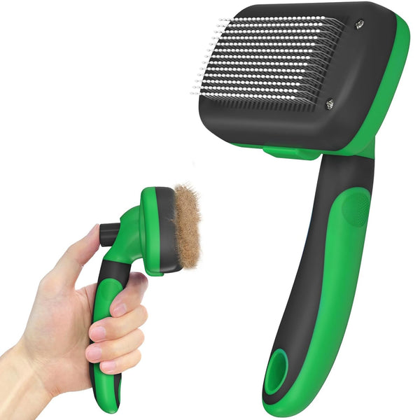 Dipoo Self Cleaning Shedding Brush - Skin Friendly Grooming Tool for Dogs, Cats, and Puppies, Deshedding and Hair Removal for Long and Short Haired Pets, Black8