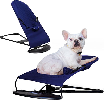 Cat & Dog Rocking Chair - Bouncer Bed for Frenchie, French Bulldog Lounge, Outdoor Portable Foldable Pet Furniture. Adjustable Height, Breathable Mesh, Safety Harness for Small Animals & Puppies11