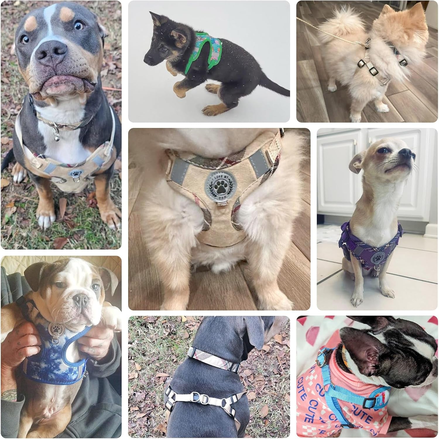 beautyzoo-dog-harness-collar-and-leash-set-no-pull-step-in-dog-harness-for-large-dogs-reflective-no-choke-puppy-vest-harness-adjustable-soft-padded-pet-vest-for-french-bulldog-dark-pink-l