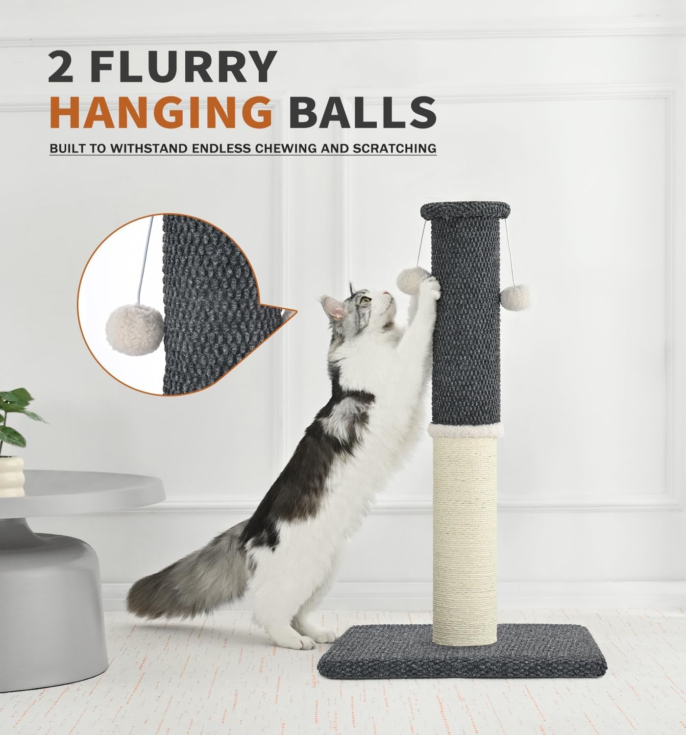 made4pets-tall-cat-scratching-post-with-sisal-carpet-for-indoor-cats-33-cat-scratcher-with-wide-stable-base-interactive-hanging-toys-ideal-for-adult-cats-large-breeds-and-full-body-stretching
