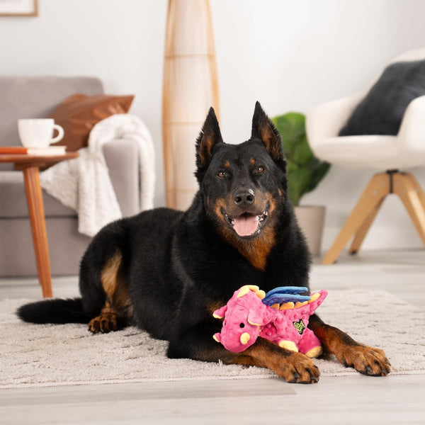 Godog Bubble Plush Dragons Squeaky Dog Toy, Chew Guard Technology - Coral, Large8