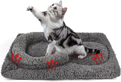 Tailtastic Self Warming Cat Bed with U-Shaped Neck Support Pillow 24"X18" | Heat-Reflective Layer,Orthopedic Support,Milk Fleece & PP Cotton Fill, Non-Slip Bottom, Fits Crates, Sofas & Windows1