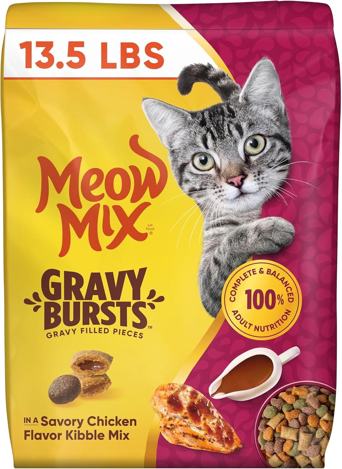 meow-mix-gravy-bursts-dry-cat-food-3-lb-bag-crunchy-cat-kibble-gravy-filled-pieces-100-complete-balanced-nutrition-for-adult-cats-high-quality-protein