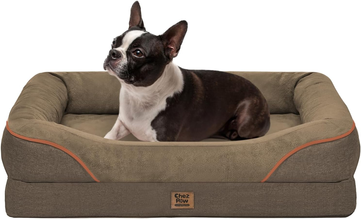 chez-paw-waterproof-orthopedic-xl-dog-bed-for-large-and-extra-large-dogs-egg-crate-foam-4-sided-bolster-support-waterproof-liner-non-slip-bottom-machine-washable-cover-42-x-30-inch