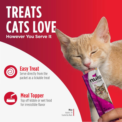 Nulo Freestyle Lickable Cat Treats - Perfect Purées Variety Pack, Squeezable Grain-Free Wet Cat Food Topper, High Moisture for Hydration, 40 X 0.5Oz5