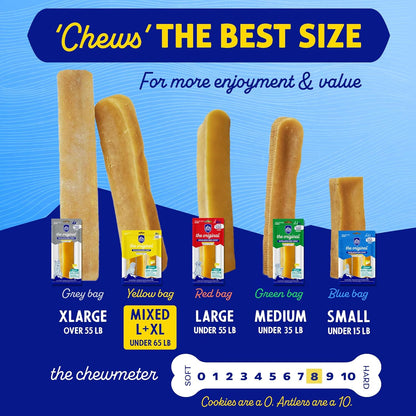Himalayan Dog Chew, the Original Yak Cheese Dog Chews, 3 Large/Xl Yak Chews5