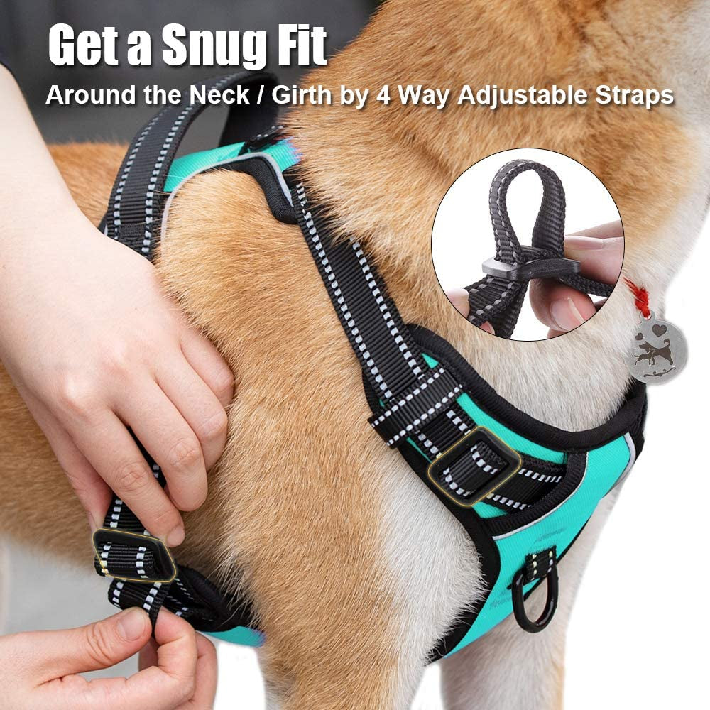 poypet-no-pull-dog-harness-reflective-comfortable-vest-harness-with-front-back-2-leash-attachments-and-easy-control-handle-adjustable-soft-padded-pet-vest-for-small-medium-large-dogs-mint-blue-m