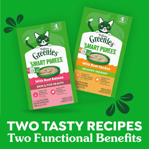 Greenies Feline Smart Purees Skin & Fur Health Lickable Cat Treats with Real Salmon, 0.49 Oz. Tubes, 20 Count | Grain-Free, Omega-3 from Marine Microalgae Oil, Real Salmon Protein, No Carrageenan, Moisture-Rich, Nutritionally Complete8
