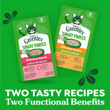 Greenies Feline Smart Purees Skin & Fur Health Lickable Cat Treats with Real Salmon, 0.49 Oz. Tubes, 20 Count | Grain-Free, Omega-3 from Marine Microalgae Oil, Real Salmon Protein, No Carrageenan, Moisture-Rich, Nutritionally Complete8