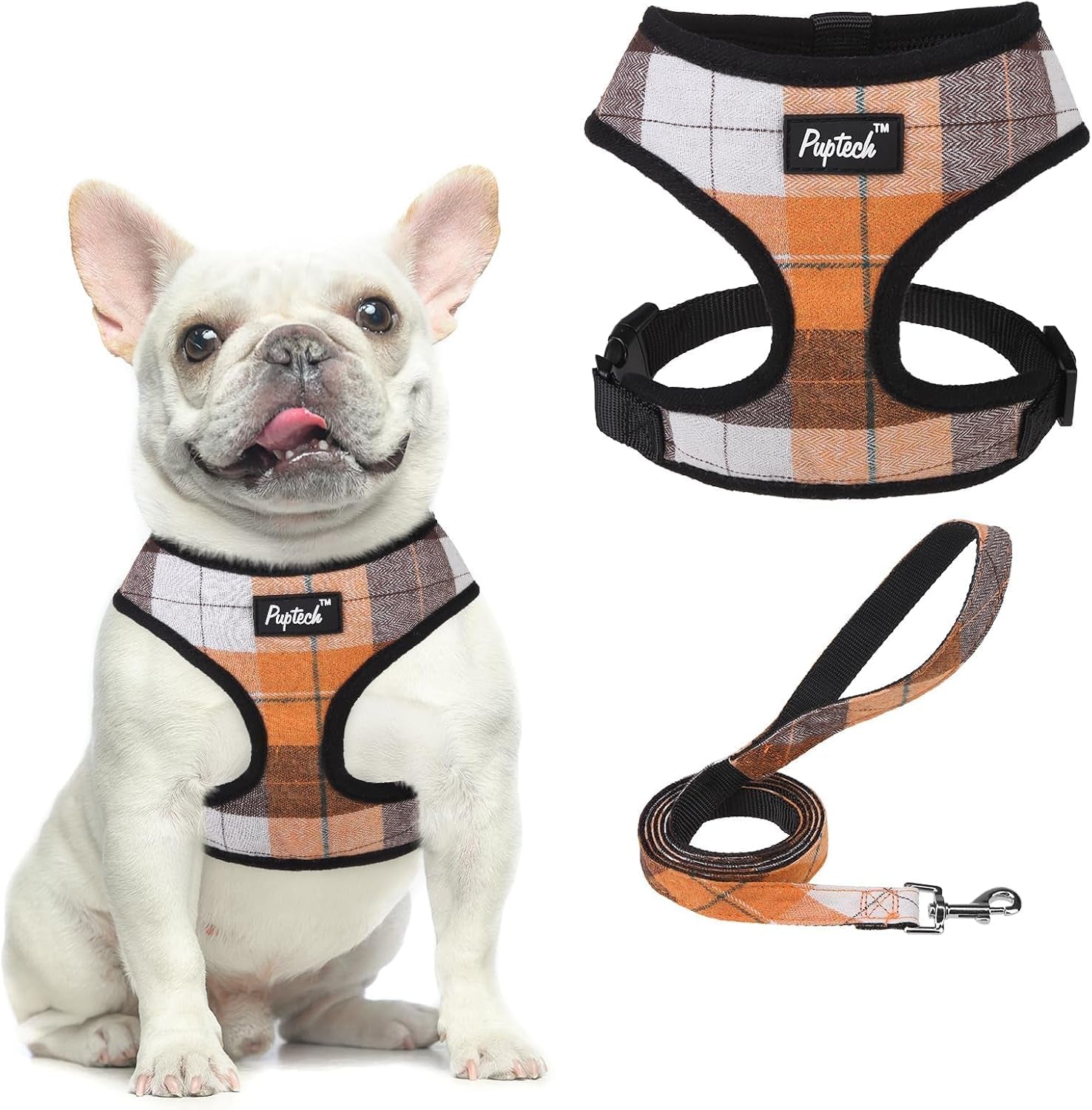 pupteck-soft-mesh-dog-harness-small-sized-and-leash-set-pet-puppy-cat-comfort-padded-vest-no-pull-harnesses-beige-s
