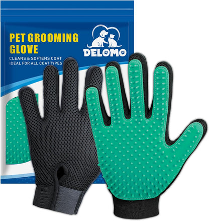 Pet Hair Removal Glove with 255 Silicone Tips for Dogs & Cats, 1 Pair Blue | 2-In-1 Deshedding & Massage Mitt, 5-Finger Flexible Design, for Bathing & Grooming, Safe for Long/Short/Curly Hair Pets11