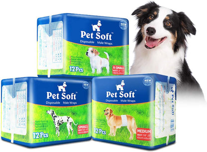 Pet Soft Disposable Male Wrap Dog Diaper,12Pcs,Xs11