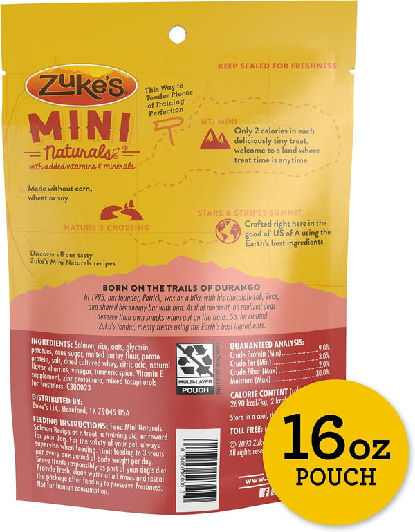 Zuke’S Mini Naturals Dog Training Treats for Dogs of All Sizes, Pet Treats Made with Real Salmon, 16 Oz. Resealable Pouch - 16 Oz. Bag10