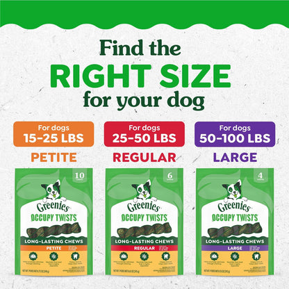 Greenies Occupy Twists Large Breed Dog Treats, Chicken Flavor, 4 Count | for Dogs 50-100 Lbs, Rawhide-Free, Promotes Calmness, Helps Clean Teeth, Highly Digestible, 8.55 Oz. Pack9
