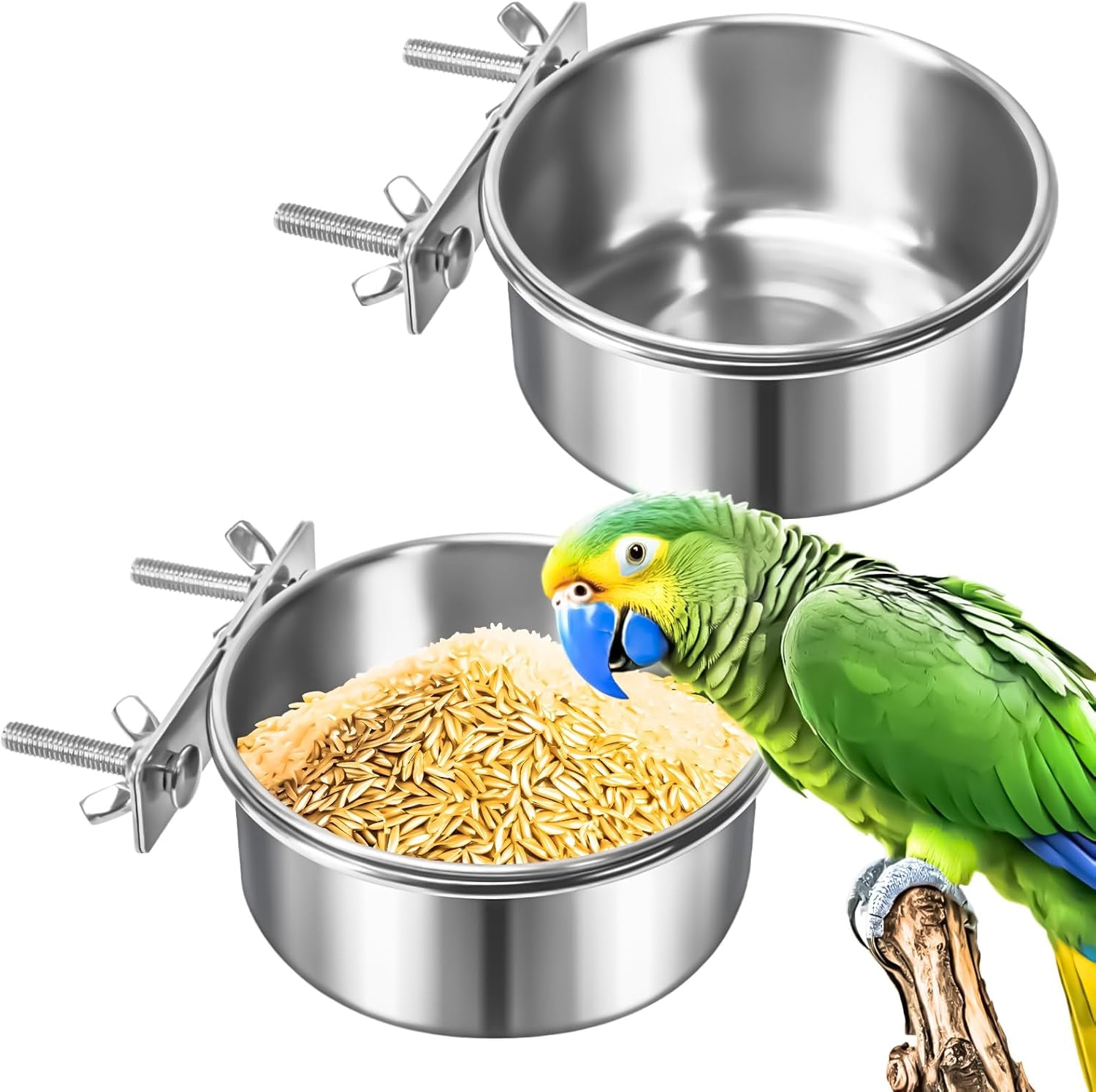 3-pack-bird-feeding-bowls-cups-parrot-food-water-dishes-stainless-steel-bird-bowl-cup-dish-with-clamp-birdcage-feeder-pet-cage-bowls-for-cockatiel-budgie-conure-macaw-parakeet-small-animal