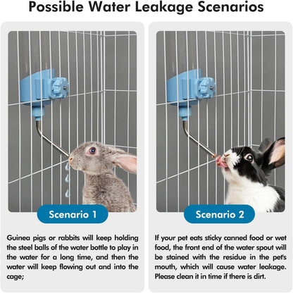 Vannon Top Fill Small Animal Water Dispenser for Cage, 23Oz Auto Feeding Crate Water Bottle for Rabbit, Chinchilla, Ferret, Guinea Pig, Squirrel, Hedgehog, Pet Nozzle Diameter: 10Mm, BPA Free, Blue3