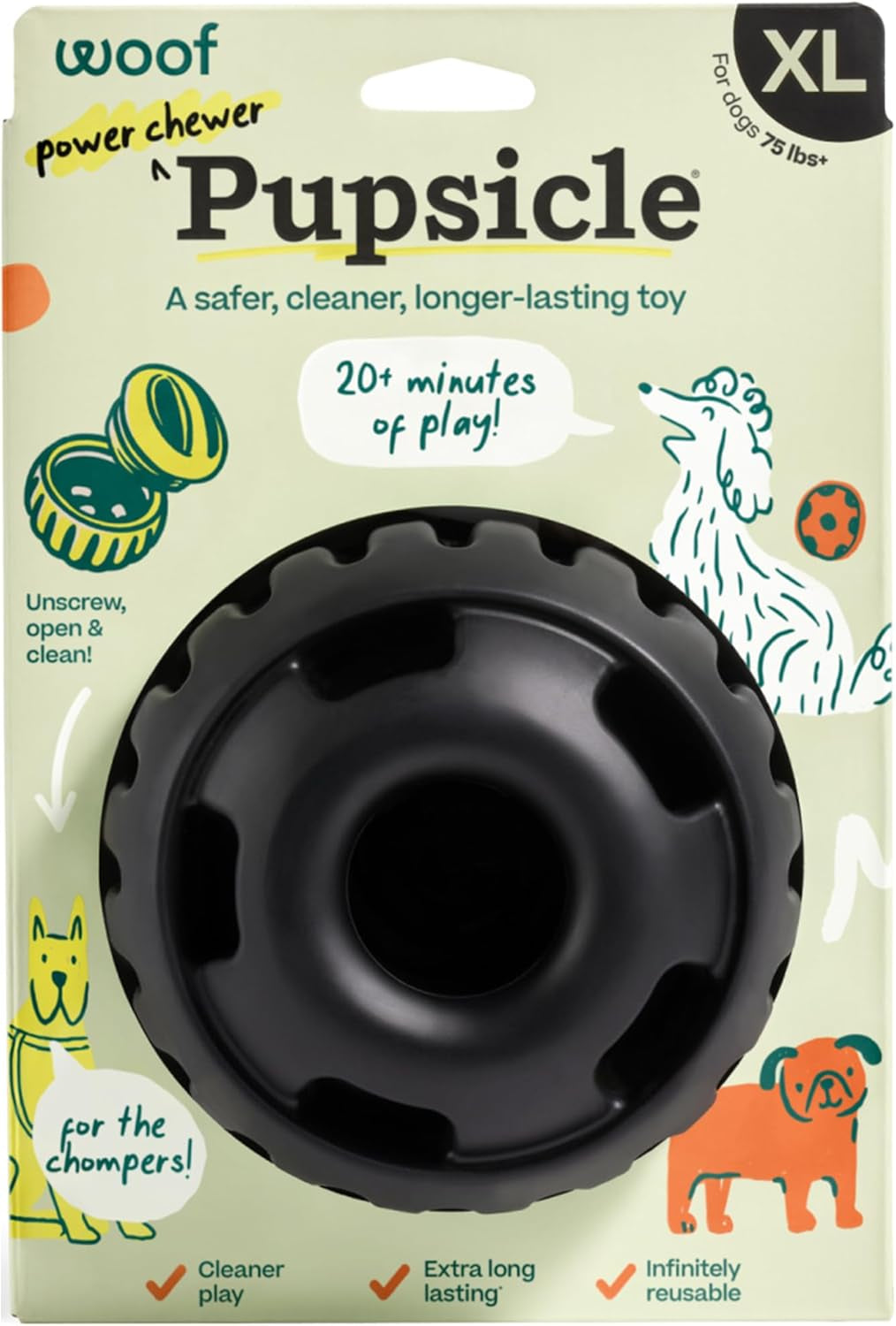 woof-power-chewer-pupsicle-dog-treat-toy-for-dogs-25-75-lbs-tough-chew-toy-durable-rubber-treat-compatible-reusable-low-mess-design-easy-to-fill-easy-to-rinse