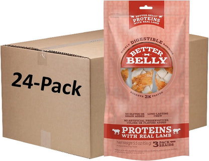 Better Belly Proteins with Real Lamb Twists, Digestible Rawhide for Dogs, 25 Count9