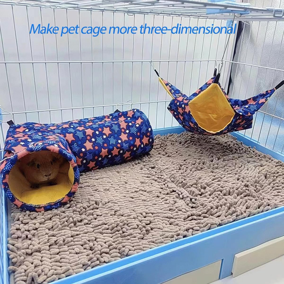 eaedmy-guinea-pig-rat-ferret-hammock-small-animal-corner-tunnel-tubes-bed-for-hedgehog-piggy-chinchilla-hideout-toys-and-cage-accessories