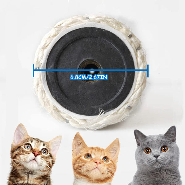 Barelove Cat Scratching Post Replacement, 4 Pieces Cat Scratcher Cat Tree Replacement Parts, 15.4'' X 2.67" Dia + 7.87“ X 2.67" Dianatural Sisal Rope Cat Scratch Posts Include M8 Screws3