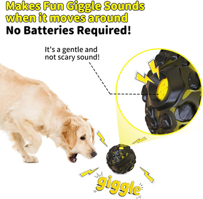 Dog Ball for Aggressive Chewers - Interactive Dog Toy Giggle Balls Fun Squeaky Sound to Keep Them Busy, Durable for Small Medium Large Breeds, Rubber Chew Toys, as Seen on TV, Yellow2